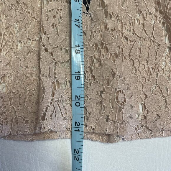ZARA Lace Sheer Top XS Beige Black Floral High Neck Victorian Romantic Boho Lacy - Picture 12 of 15